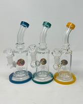 8 Inch Sprinkle Perc with Wigwag Round Earth Flat Base Water Pipe
